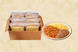 Caja de tinga de pollo, arroz y frijoles-alt